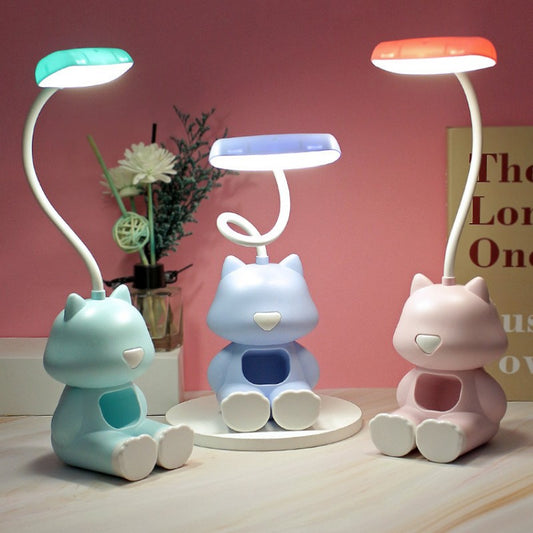 Lámpara LED de mesa: felino luminoso variado